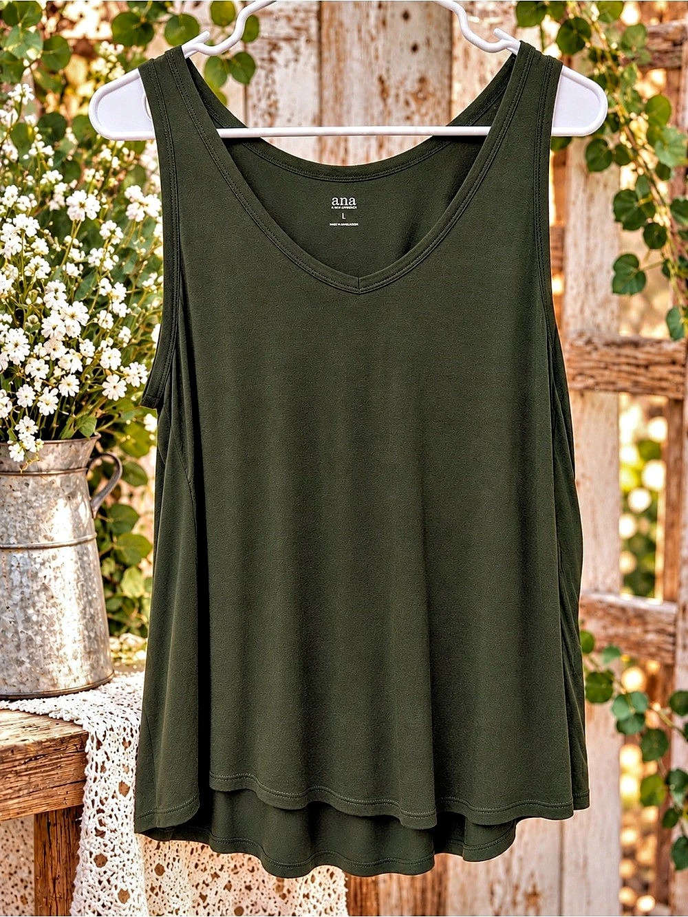 a.n.a Green Tank Top